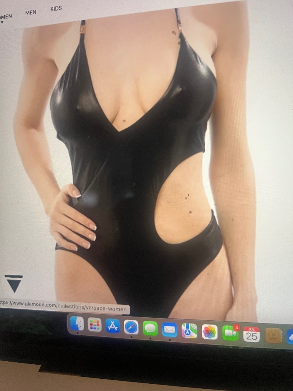 Versace Cut-Out One-Piece Swimsuit with LA GRECA Logo